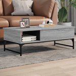 vidaXL Table basse sonoma gris 100x50x35 cm bois d'ingénierie et métal