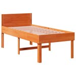 vidaXL Cadre de lit sans matelas cire marron 75x190 cm bois pin massif