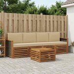 vidaXL Ensemble de canapés d'extérieur 5 Pièces Naturel et Beige