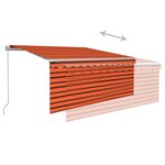 vidaXL Auvent rétractable manuel store LED 3 5x2 5 m Orange et marron