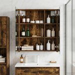 vidaXL Armoire Miroir de Salle de Bain Chêne fumé 60 x 14 5 x 70 cm