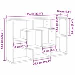 vidaXL Étagère Murale Chêne noir 85 x 16 x 52 5 cm Bois d'ingénierie