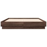 vidaXL Cadre de lit avec LED sans matelas chêne marron 120x190 cm