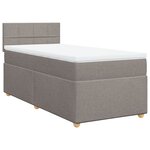 vidaXL Sommier à lattes de lit avec matelas Taupe 100x200 cm Tissu
