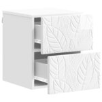 vidaXL Cabinet de chevet mural Blanc brillant 34 5 x 33 x 40 cm