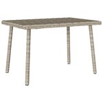 VidaXL Table basse de jardin rectangulaire gris clair résine tressée