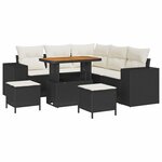 vidaXL Ensemble de canapé de jardin 8 Pièces Noir polyrotin