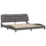 vidaXL Cadre de lit sans matelas Hvar gris 200x200 cm similicuir