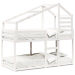 vidaXL Lit superposé sans matelas blanc 80x200 cm bois de pin massif