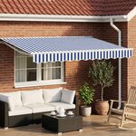 vidaXL Auvent rétractable électrique Bleu et Blanc 3 5 x 2 m