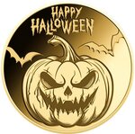 Pièce de monnaie en Or 3000 Francs g 0.031 (1/1000 oz) Millésime 2024 Gold Gift HALLOWEEN PUMPKIN 1/1000