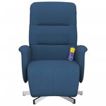 vidaXL Fauteuil inclinable de massage avec repose-pieds bleu tissu