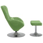 vidaXL Chaise Œuf avec Pouf Vert clair 63 x 73 x 90 cm Velours