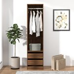vidaXL Armoire avec tiroirs Chêne marron 50x50x200cm Bois d'ingénierie