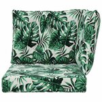 vidaXL Coussin de canapé d'extérieur 3 Pièces Motif feuille Polyester