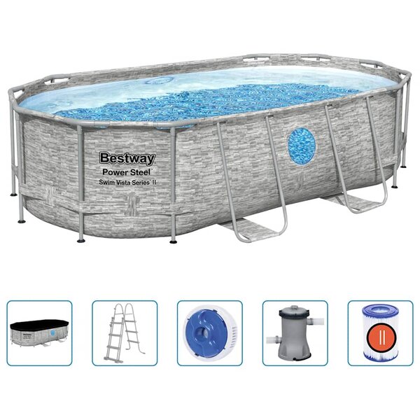 Bestway Ensemble de piscine Power Steel 427x250x100 cm