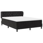 Lit Box Spring vidaXL avec Matelas Noir 140x200 cm Velours