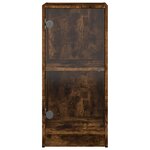 vidaXL Armoire latérale avec portes en verre chêne fumé 35x37x75 5 cm