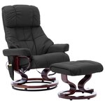 vidaXL Fauteuil de massage inclinable Gris Similicuir et bois courbé