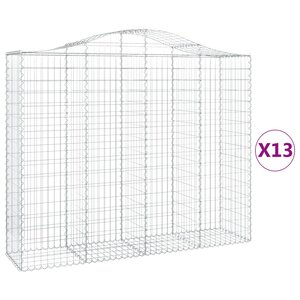 vidaXL Paniers à gabions arqués 13 Pièces 200x50x160/180 cm Fer galvanisé