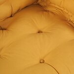Coussin de canapé palette avec dossier en tissu jaune