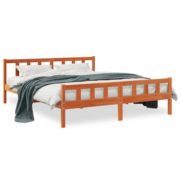 vidaXL Cadre de lit sans matelas cire marron 180x200cm bois pin massif