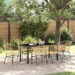vidaXL Ensemble de salle à manger pour jardin 7 Pièces Marron polyrotin