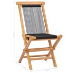 vidaXL Chaises pliables de jardin lot de 2 Bois teck solide et corde