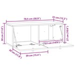 vidaXL Meuble TV mural 78 5 x 31 x 30 cm Blanc brillant