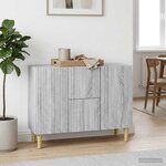 vidaXL Buffet Sonoma gris 89 x 34 5 x 60 cm Bois d'ingénierie