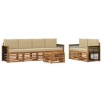 vidaXL Ensemble de canapés d'extérieur 7 pc Naturel et Beige