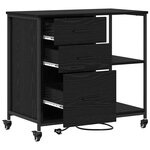 vidaXL Cabinet de Bureau Chêne noir 76 x 41 x 72 cm Bois d'ingénierie