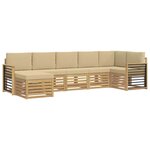 vidaXL Ensemble de canapés d'extérieur 7 pc Blanc et Beige