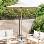 vidaXL Parasol de jardin Ø 270 x 260 cm Bambou Rond Crème blanc