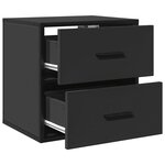 vidaXL Table de chevet murale noir 40x31x39 5 cm