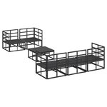 vidaXL Ensemble de canapé de jardin avec coussin 6 Pièces Noir Aluminium