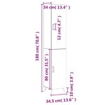vidaXL Buffet haut Blanc brillant 34 5x34x180 cm Bois d'ingénierie