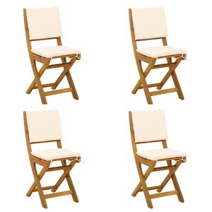 vidaXL Chaises de bistrot d'extérieur 4 Pièces Crème blanc