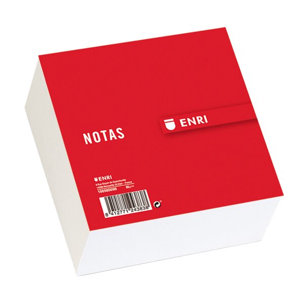 LOT de 12 Bloc-notes collé lisse rouge Enri – Facile à déchirer et à coller