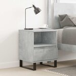 vidaXL Table de chevet gris béton 40x35x50 cm bois d’ingénierie