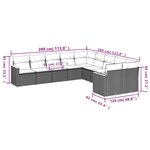 vidaXL Salon de jardin 10 Pièces avec coussins noir résine tressée