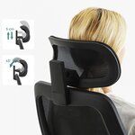 Fauteuil de bureau chaise ergonomique siège pivotant accoudoirs et appui-tête réglables en tissu respirant hauteur réglable noir 12_0005874