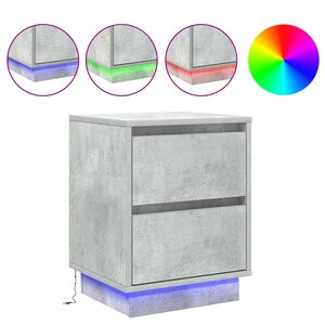 vidaXL Cabinet de chevet avec tiroir Gris béton 39 x 34 5 x 50 cm