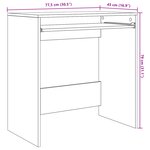 vidaXL Bureau d'écriture Vieux bois Bois d'ingénierie Standard Rangement
