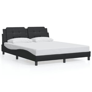 vidaXL Cadre de lit sans matelas Zadar noir 160x200 cm similicuir