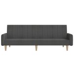 vidaXL Canapé-lit à 2 places gris foncé tissu