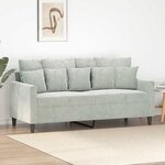 vidaXL Canapé à 2 places Gris clair 140 cm Velours