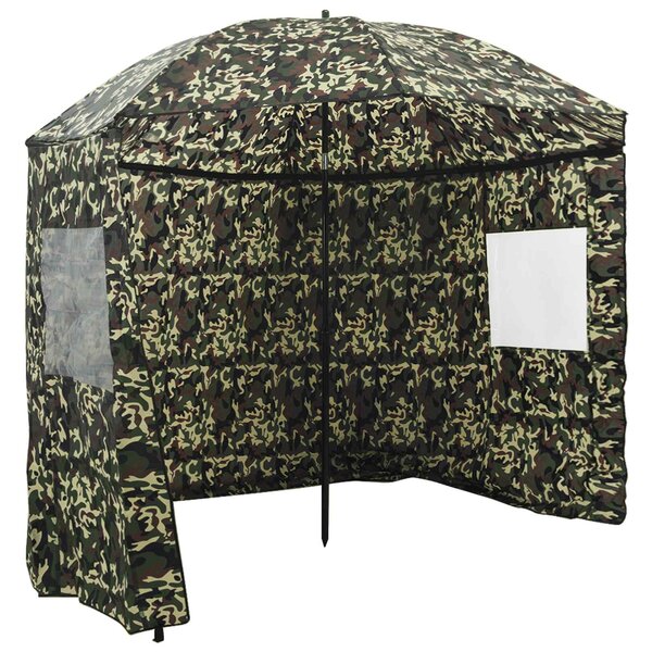 vidaXL Umbrella de pêche 290 x 225 cm Polyester Oxford Camouflage