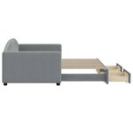 vidaXL Lit de jour avec gigogne et tiroirs gris clair 90x190 cm tissu