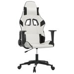 vidaXL Chaise de jeu Blanc et noir Similicuir